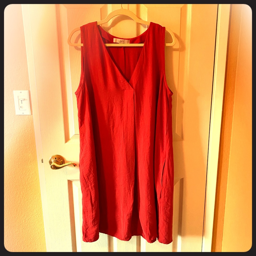 Never Worn - Red Orange Ann Taylor Loft Dress